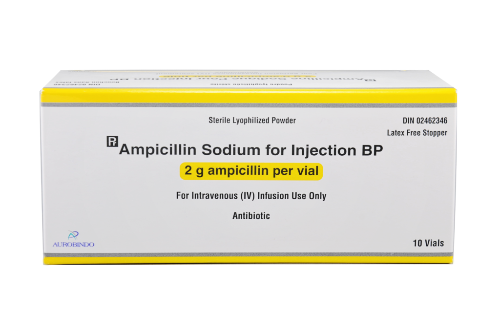 Ampicillin Sodium for Injection BP 2g, 20mL Vial Auropharma Canada